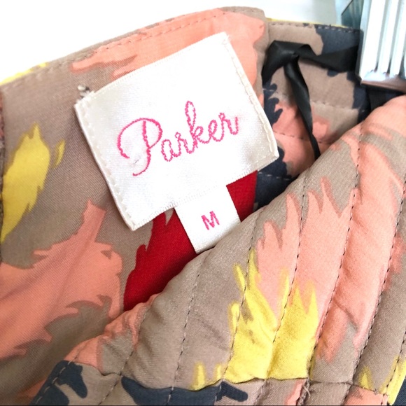 Parker Geometric Pattern Silk Dress Multicolor Abstract Artistic Pattern - Picture 3 of 8